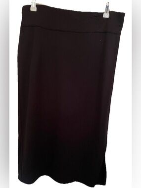 LOFT Black Straight Pencil Midi Skirt Women's large Casual Workwear side slit